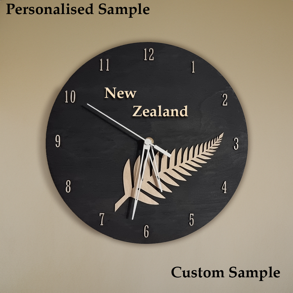 Fern Clock, All Blacks Clock, Rugby Clock