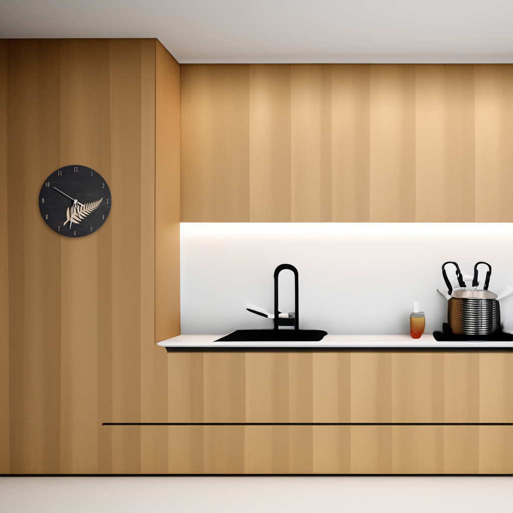 Fern Clock, All Blacks Clock, Rugby Clock