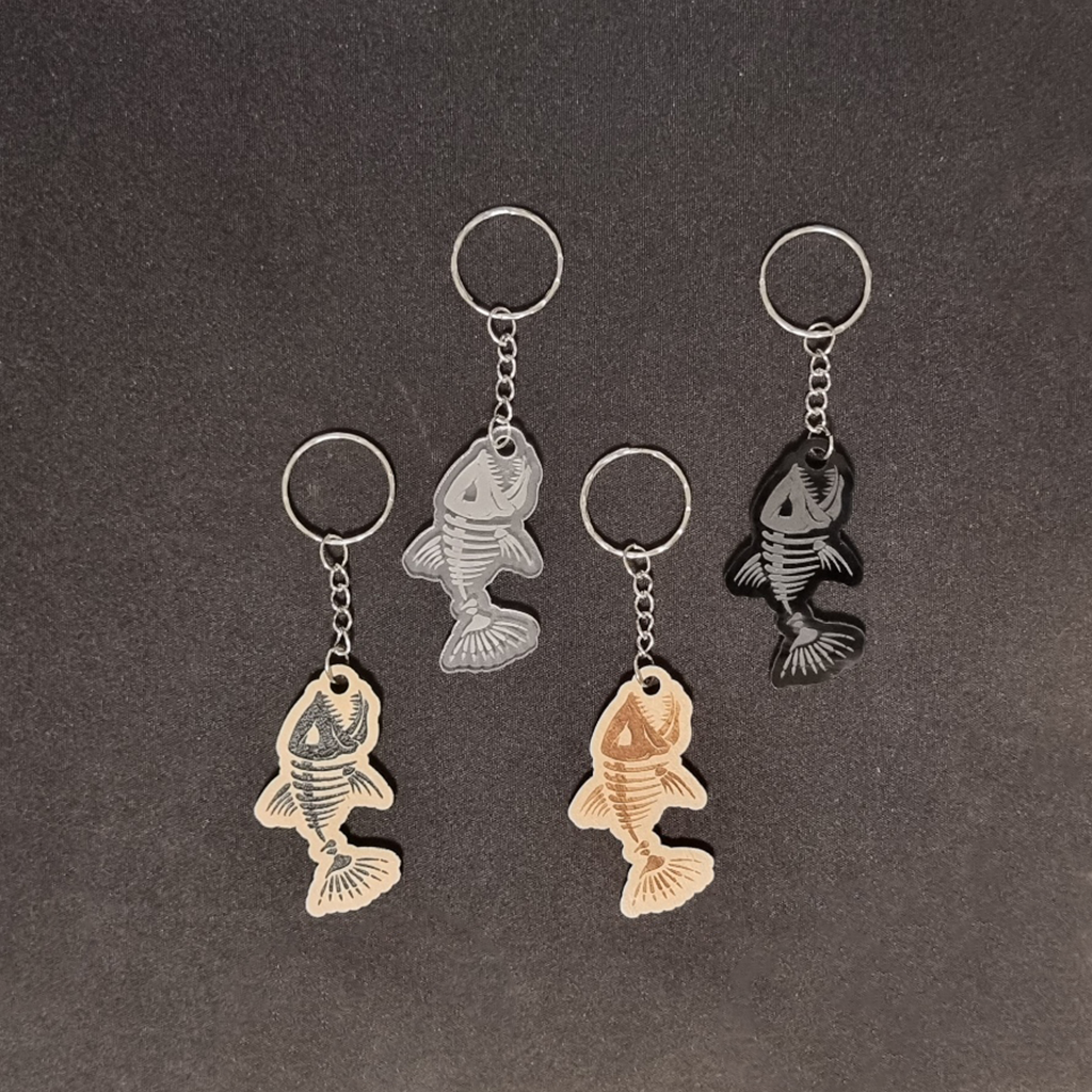 Skeleton Fish Keychain