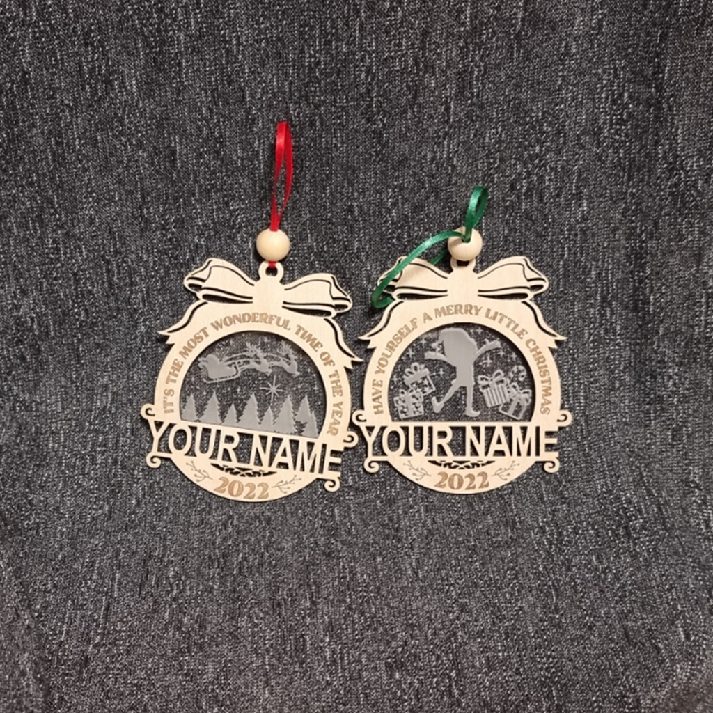 Christmas family name ornament